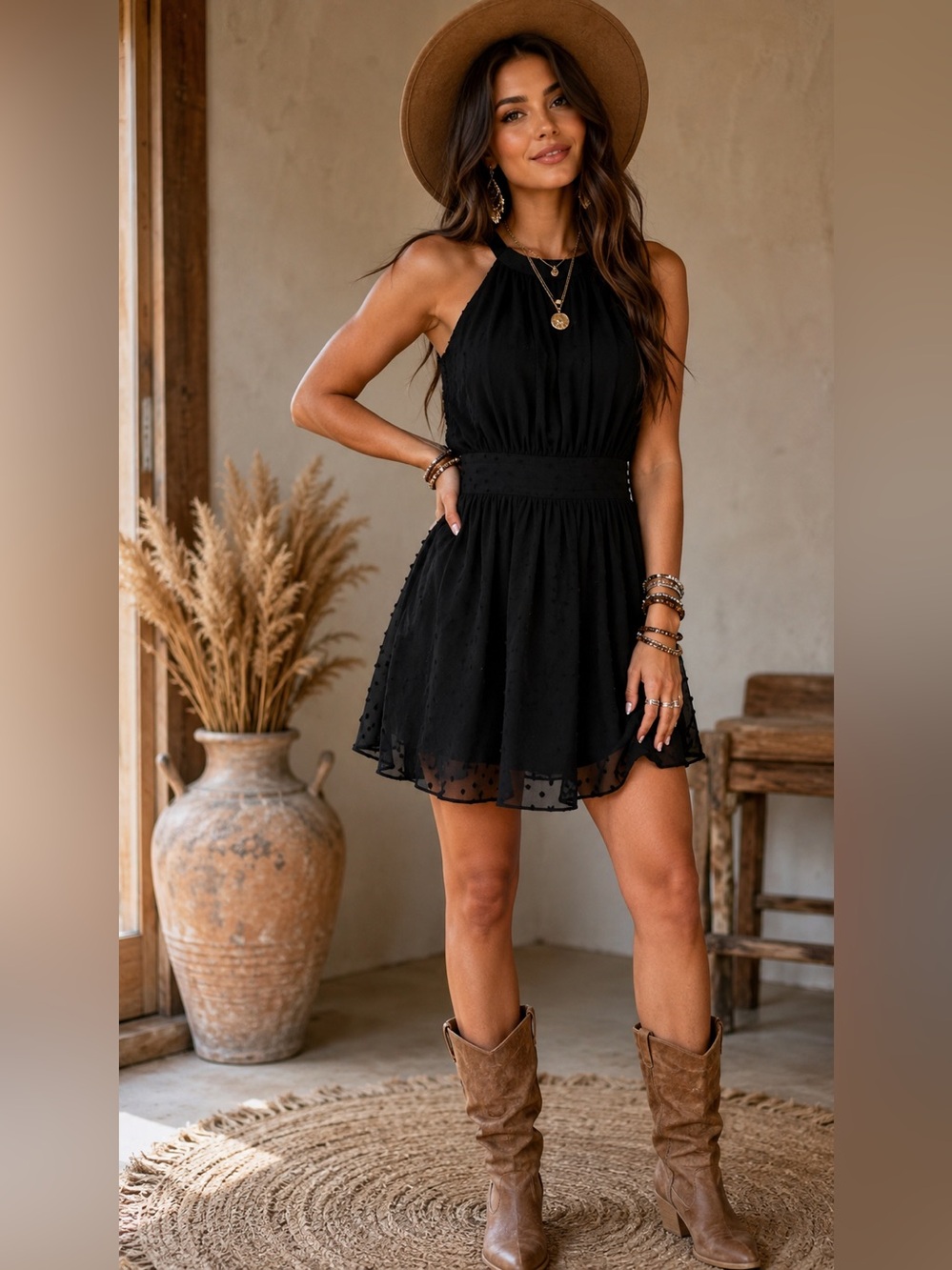 Love2 Black Swiss Dot Chiffon Sleeveless Dress – In Size Small – NWT